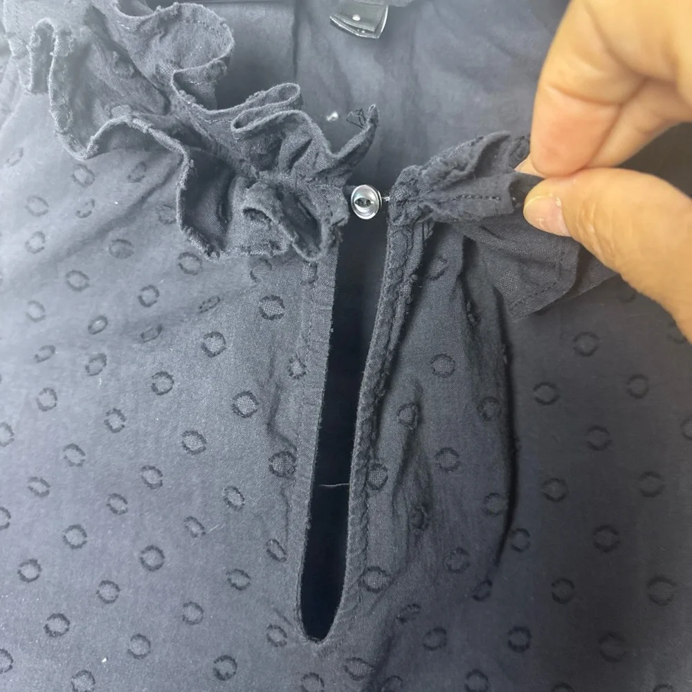 J. Crew‎ Black Sleeveless Ruffled Blouse